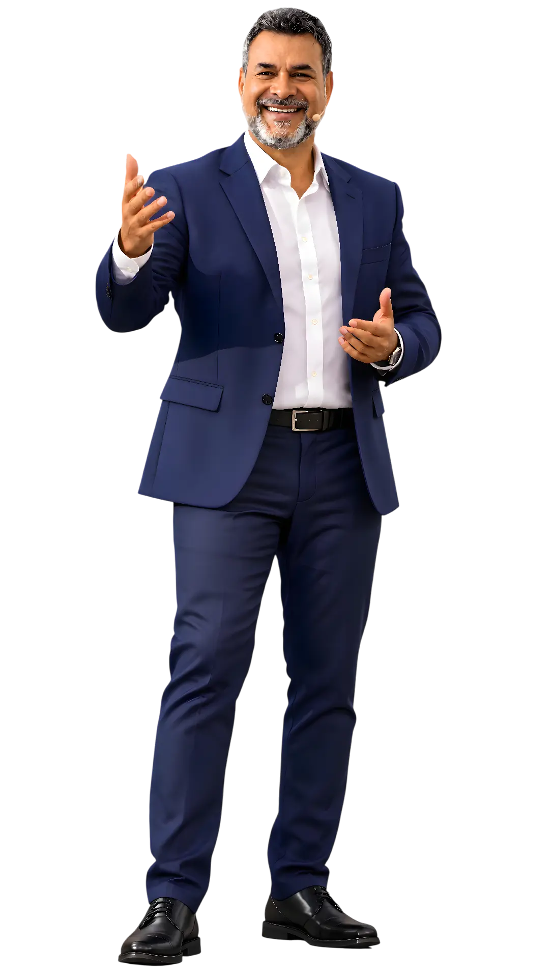 Tony Godoy gesticulando durante uma apresentação